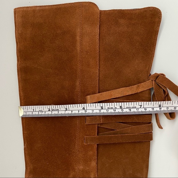 Suede Wedges Over The Knee Boots Size 8 - Picture 5 of 6